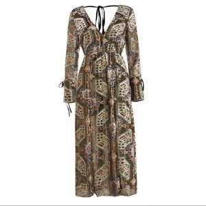 Topshop Dresses - Topshop Metallic Devore Plunge Neck Dress Topshop Dresses - Topshop Metallic Devore Plunge Neck Dress